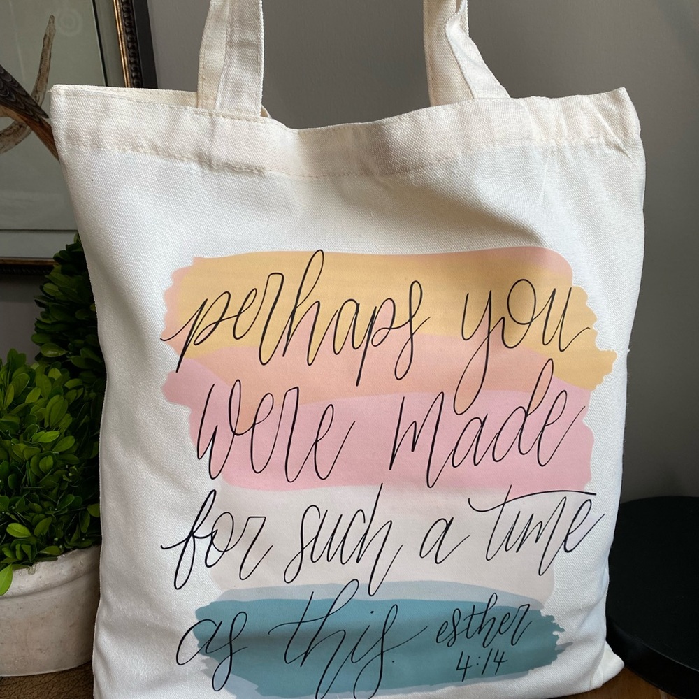 Inspirational Print Reusable Canvas Shopping Tote Beach Bag - Picture 7 of 10
